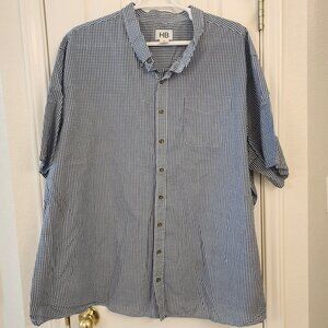 HB Navy / White Micro-Check Shirt – 5XL – 60% Cotton 40% Polyester